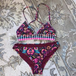 Xhilaration Flower Pattern Matching Bikini